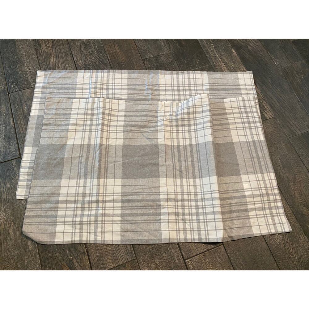 Gray flannel plaid king pillow pair set Brand new set of 2